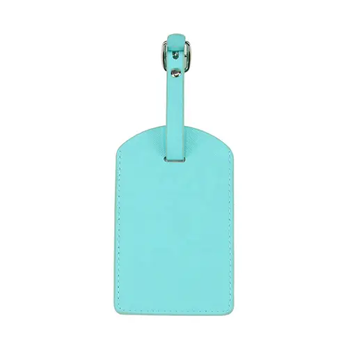 Compact Leather Luggage Tag with Privacy Flap for Easy Identification